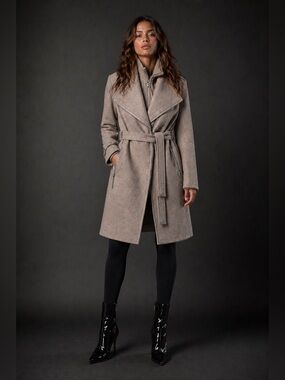 Elevated Oatmeal Asymmetrical Zip Wool Coat